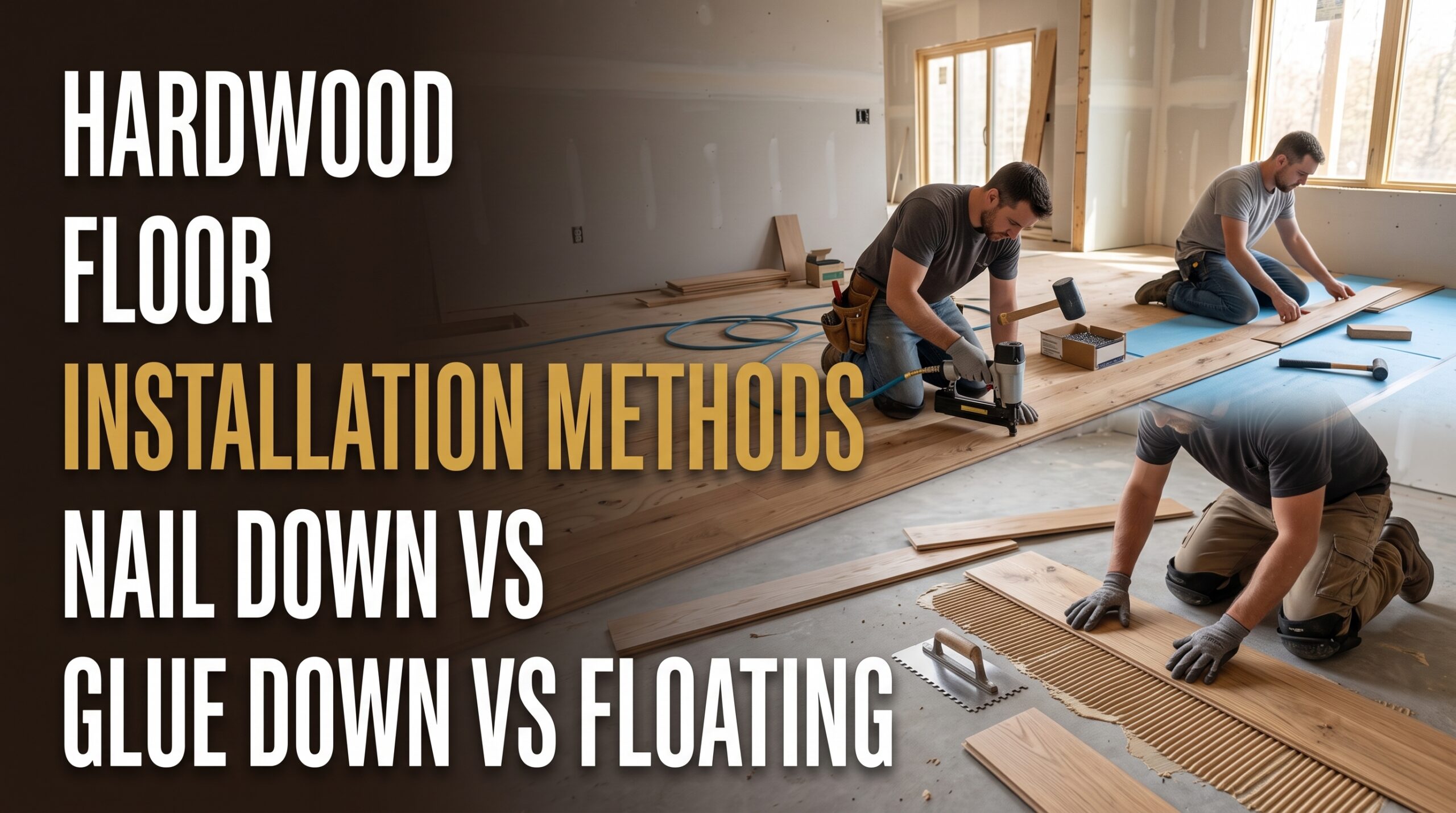 Hardwood Floor Installation Methods Nail Down vs Glue Down vs Floating